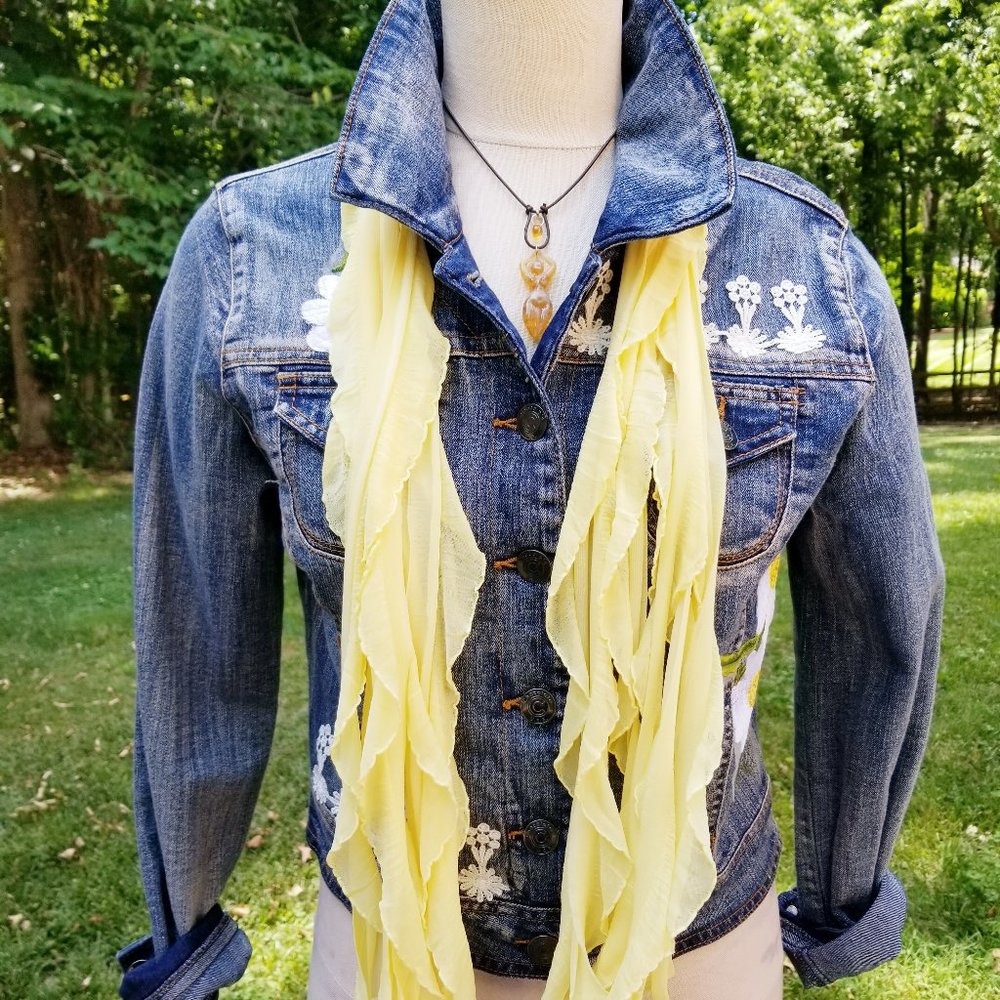 Butter Yellow Flutter Scarf Lightweight Women Accessory Mult…